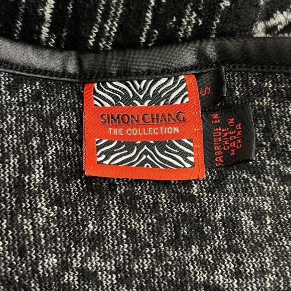 Simon Chang Collection Leopard Print Wool Shawl Cardigan Women's Size Small - Picture 3 of 9